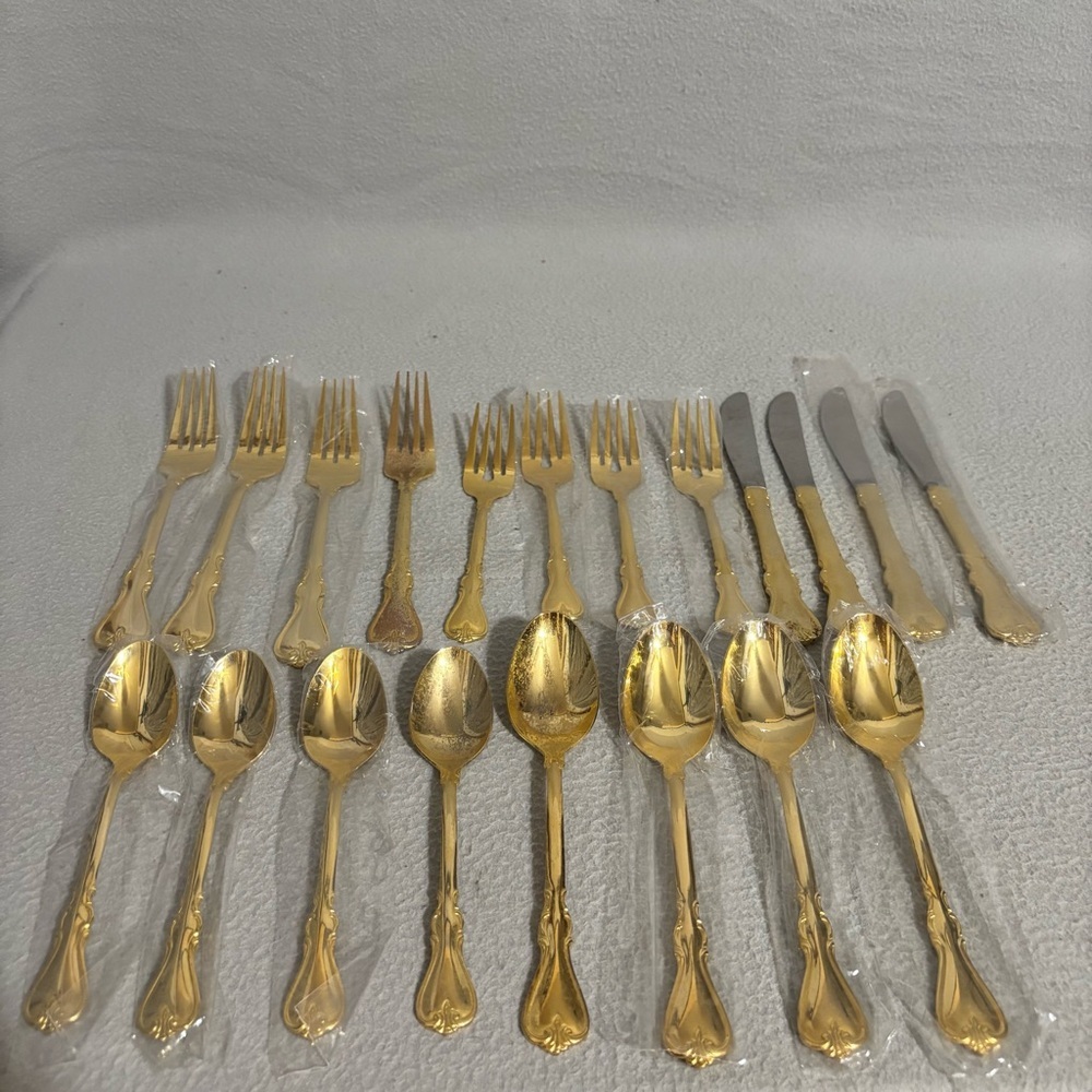 Cambridge Stainles Indonesia Gold Plated Flatware Set of 20, service for 4